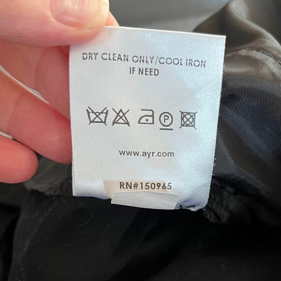 AYR The Me Time Black Pleated Relaxed Fit Chino Cropped Trouser Pants 2 - Picture 12 of 14